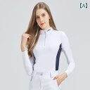乗馬 ウェア スリム フィット 春夏 乗馬 Tシャツ 長袖 トップ 服 レディース グレーディング 競技 騎士 服高 弾性 スリム 白 シャツ
