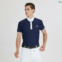 乗馬 ウェア スリム フィット 馬術 乗馬 半袖 Tシャツ メンズ 障害 競技 速乾 通気性 ポロシャツ ライダー 服
