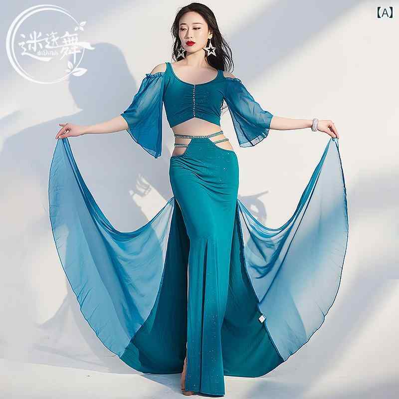 ダンス 衣装 ウェア ローズマリー ダンス ベリーダンス 衣装 春夏 練習 スーツ ロング スカート 魅惑的..