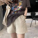 スリム ハイウエスト ショート パンツ 春夏 女性用 ホワイト ワイド レッグ ショーツ 薄手で ハイウエスト ゆったり 汎用性 高さ カジュアル パンツ 伸縮...