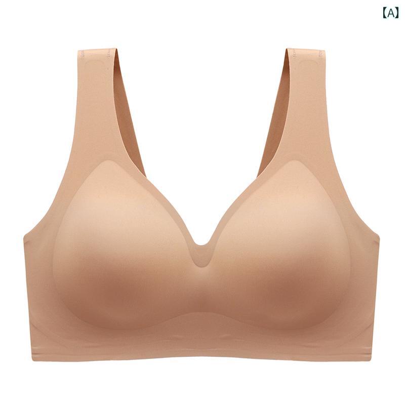スポーツブラ ブラ プッシュアップ 女性用 ゼリー ラテックス 下着 美しい 背中 シームレス スチール リングなし 胸を 上げ たるみ 防止 ギャザーと リフト アップの 魅惑的 スポーツブラ