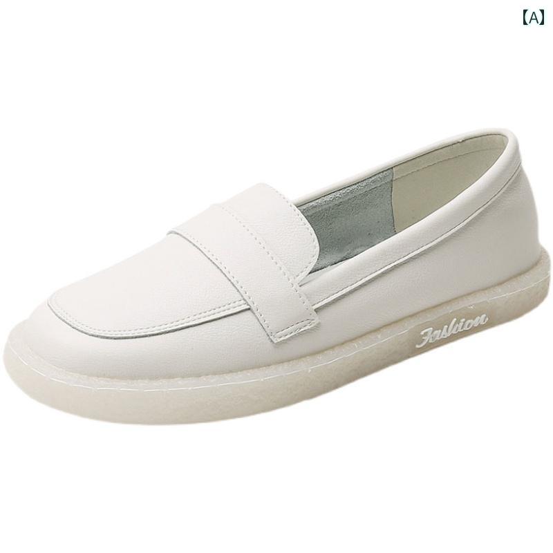 ナースシューズ 婦人 クッション 革 ホワイト ロング スタンディング ワーク シューズ レディース ナー..