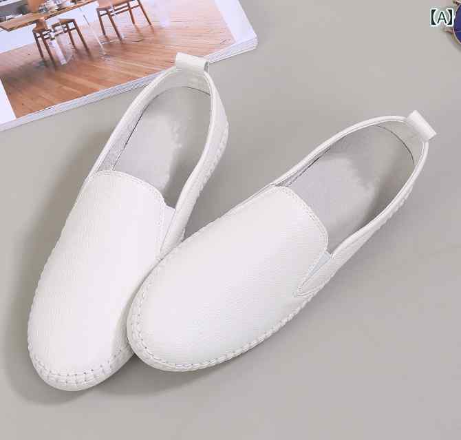 ナースシューズ 婦人 クッション ナース レディースシューズ 2024 春秋 革 フラット ソフト ソール ス..