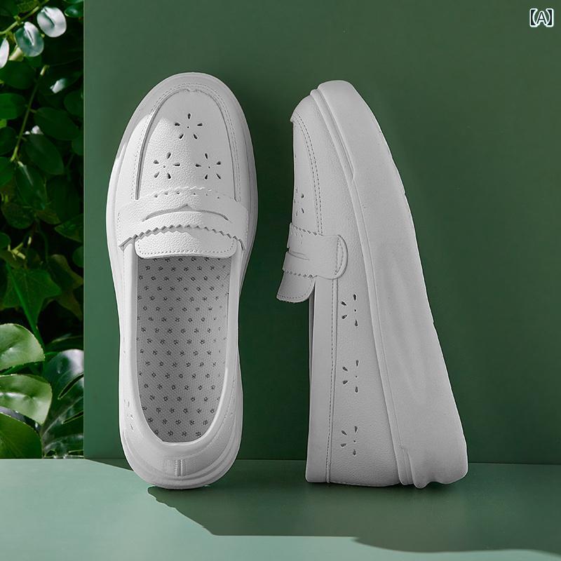 ナースシューズ ソフト ソール 女性用 ナースシューズ ソフト ソール 通気性 夏の新 スタイル 高さ 滑..