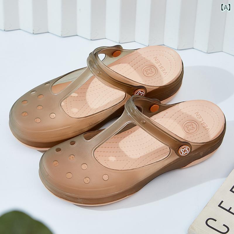 ナースサンダル シューズ ヴェブレン ホール シューズ レディース 夏用 アウトドア スリッパ 滑り止め ..