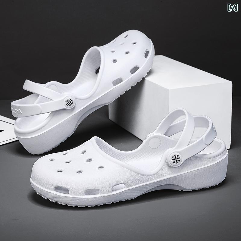 ナースサンダル シューズ 看護 師用 夏用 アウトドア スリッパ ソフト ソールの 医療用 シューズ 通気..