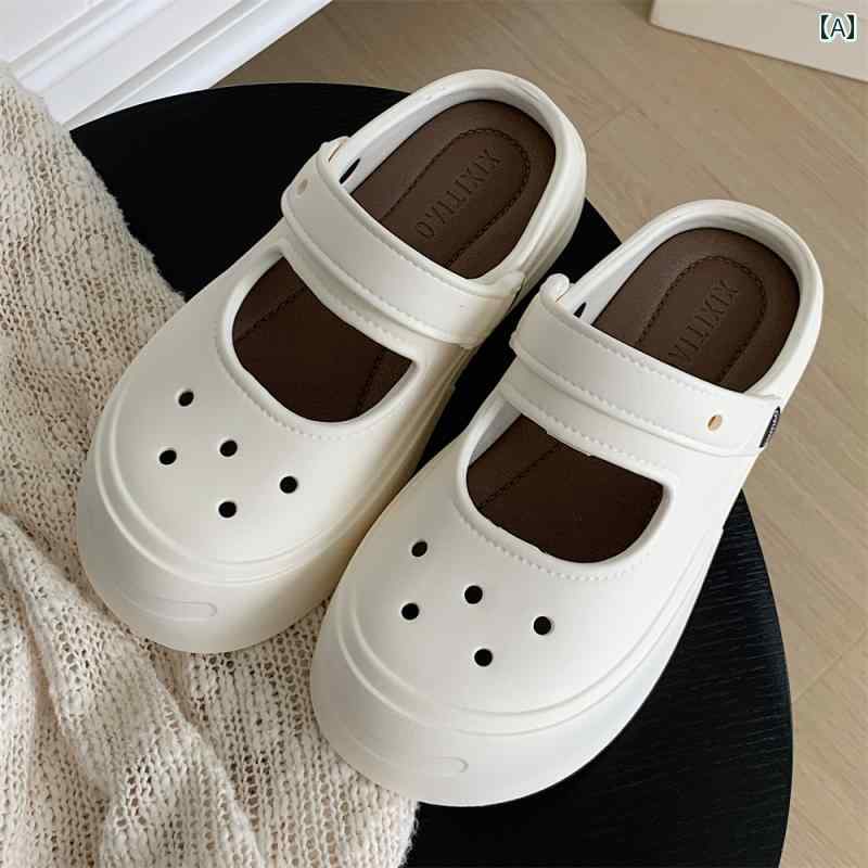 ナースサンダル シューズ 春夏の レディース メリージェーン 下駄の 細 ストリップ の 高さ 調整 厚底 ..