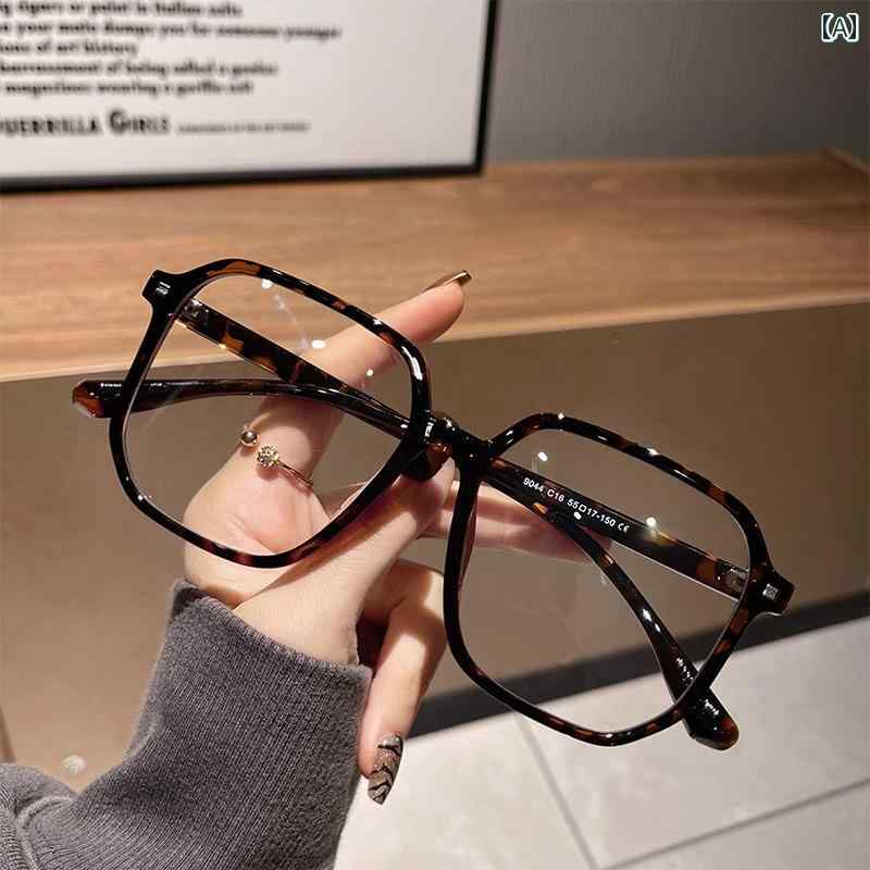 韓国 メガネ レディース 英国 トップ ラグジュアリー Coop Koop 軽量 レトロ ラージ フレーム ヒョウ ..