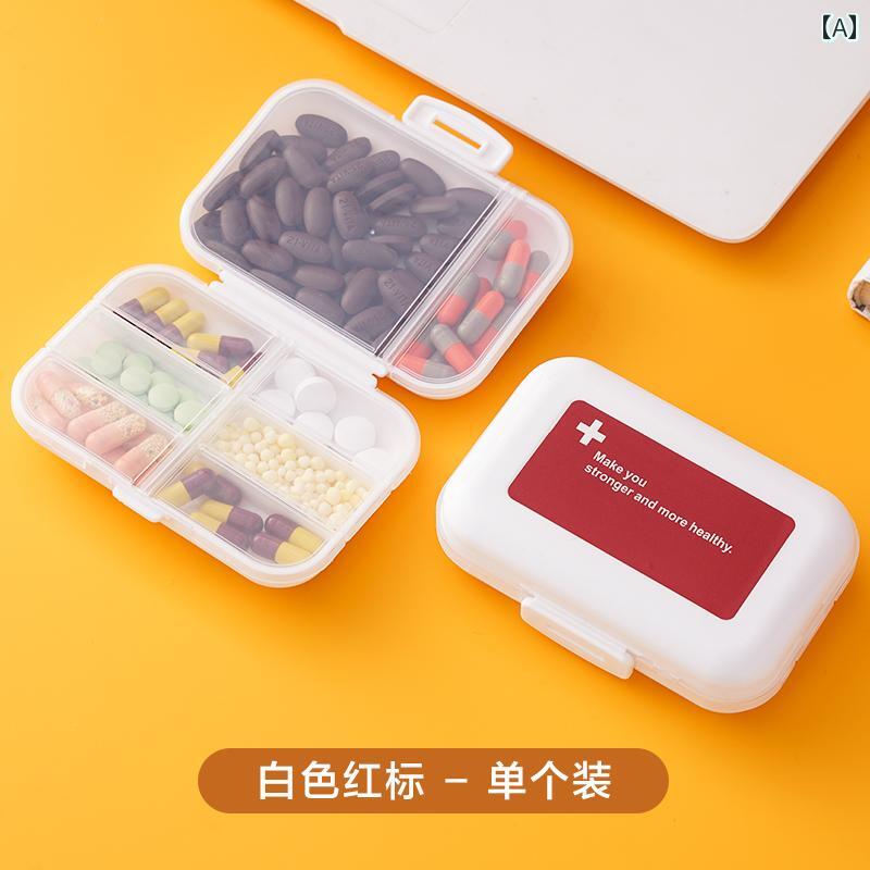 ピル用 ケース 携帯 薬箱 朝 昼 夕方の リマインダー用の 携帯用 薬 箱 小型 ミニ 錠剤 収納 ボックス