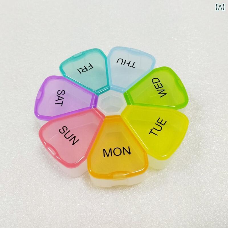 ピル用 ケース 携帯 薬箱 ポータブル 小型 薬 箱 包装 収納 ボックス ピル マルチグリッド大容量 タブレット 週間 旅行