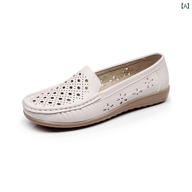 ナースサンダル シューズ シンプル ソフト ソール フラットソール 通気性の ある レディースシューズ ..