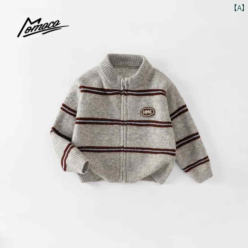 男の子用 カーディガン セーター MOMOCO / マミ マカ 2025秋冬 ボーイズ カジュアル ジャケット ストラ..