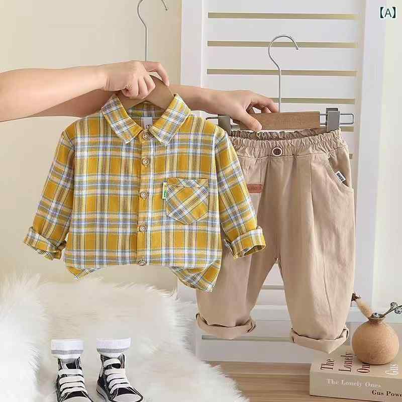 ファッション ベビー ボーイ 2025年 男の子 ベビー 服 春 長袖 スーツ 幼児 子供服 シャツ ツーピース