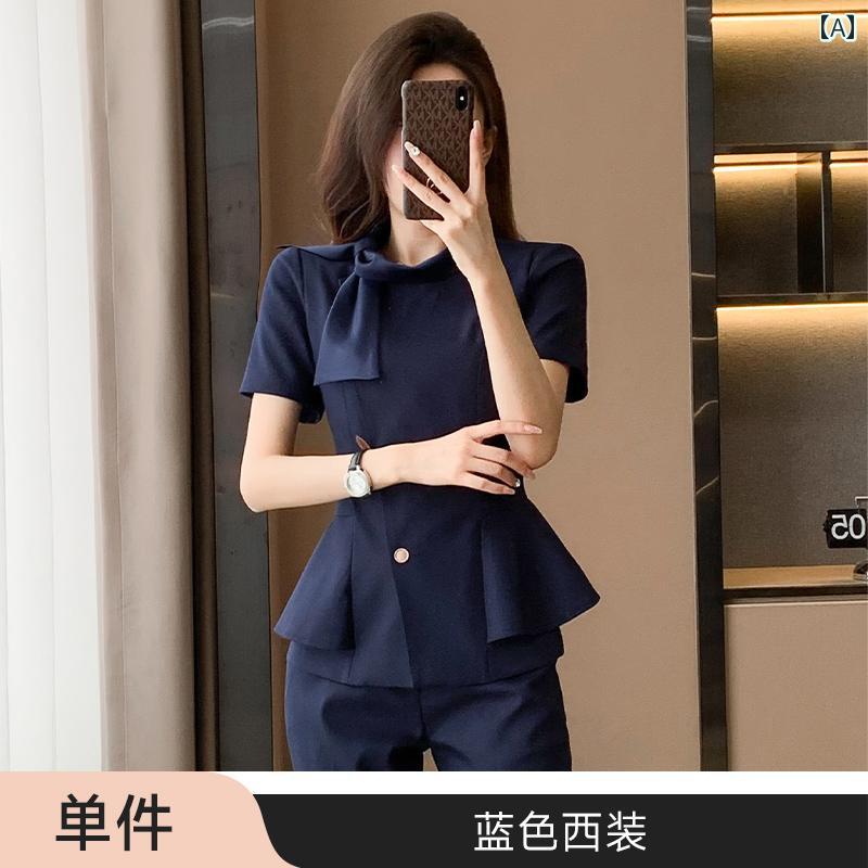 受付 フロント デスク 作業着 女性用 半袖 ジュエリー ホテル フロント デスク 作業着 女性用 夏 美容..