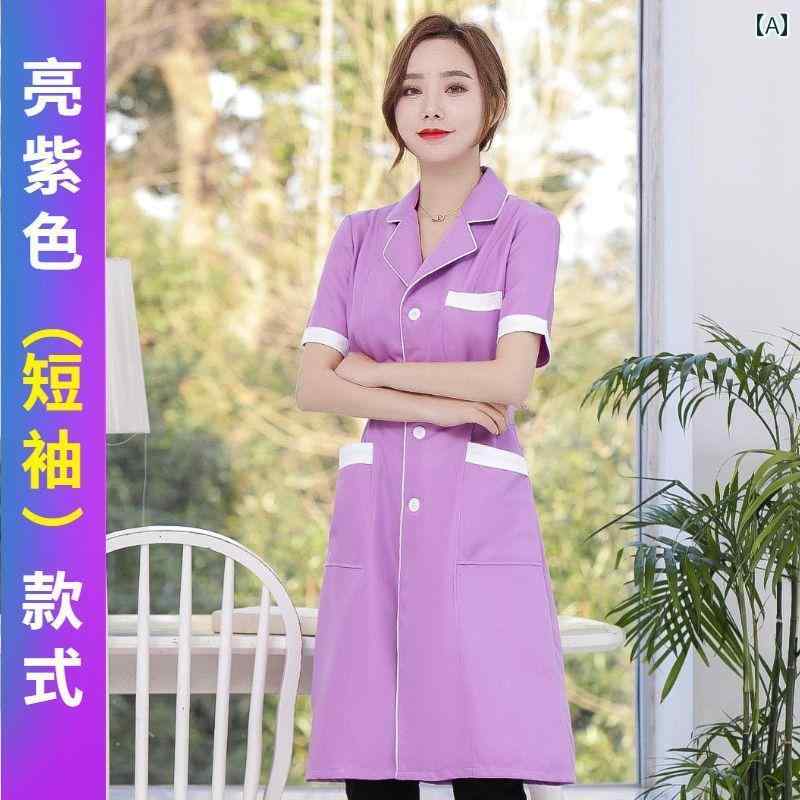 ナース 服 美容師 美容 室 作業着 女性用 白衣 半袖 看護 師 制服 長袖 医師 タトゥー 皮膚 管理
