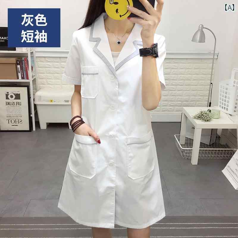 ナース 服 美容 室 美容師 作業着 レディース 夏 半袖 薄手 白衣 長袖 ドクター 服 皮膚 管理 ナース