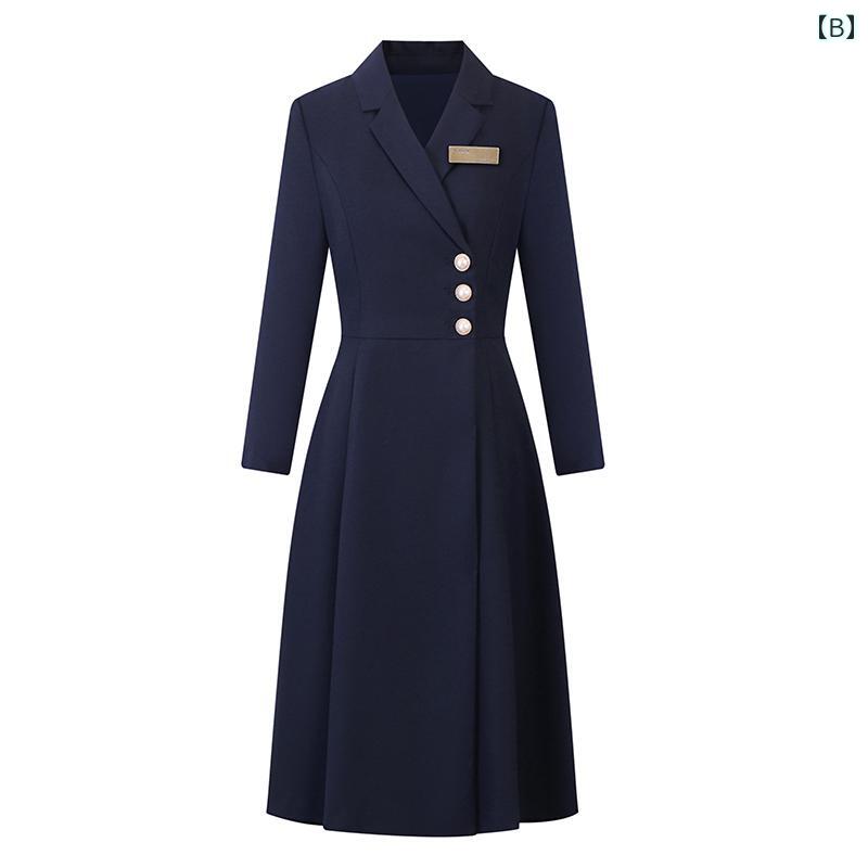 LAONsChoiceのレディース ビジネス スーツ スカート ドレス プロ スーツ ドレス ウエスト スリム aライン スカート サラリーマン 通勤 オフィス 仕事 服 教師｜アングル2