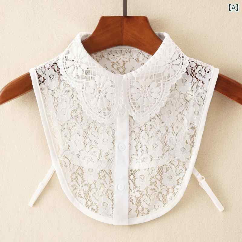 レース つけ 襟 ショール 女性用 メッシュ レース つけ 襟 韓国 木 耳 春秋 ベース セーター 飾り