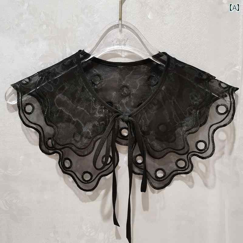 レース つけ 襟 ショール 高級 レース カラーの レディース 夏の 薄手 つけ 襟の 外側の 装飾の 小さい ショールの ベストと スカートの すべてに マッチ