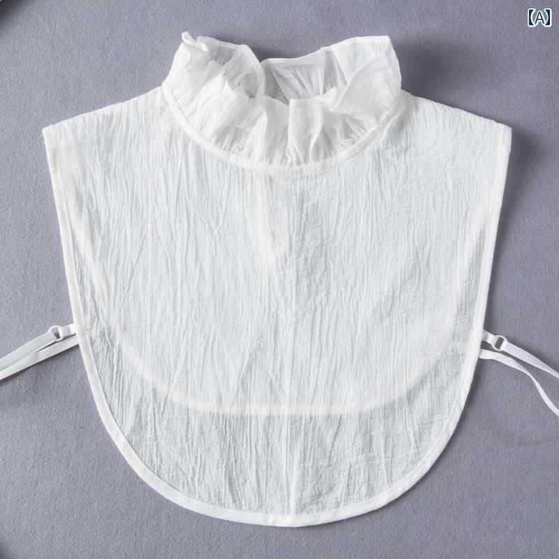 レース つけ 襟 ショール フリル フェイク カラー レディース スタンドカラー レース セーター 装飾 襟 多機能 シャツ 秋冬