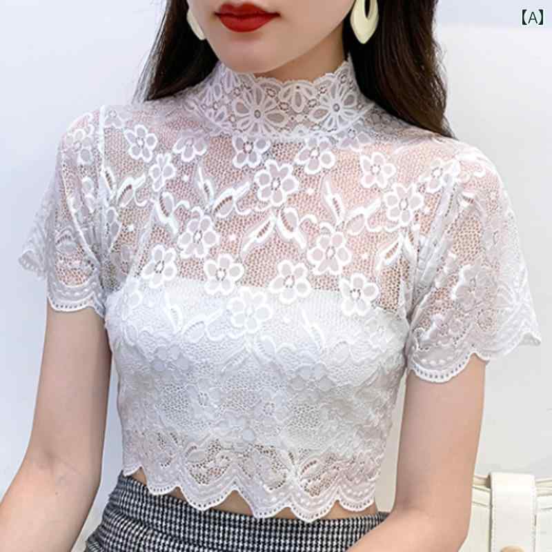 レース つけ 襟 ショール レース ベース シャツ 春夏 多機能 つけ 襟 レディース 万能 ハイ スタンドカラー カーディガン インナー トップス