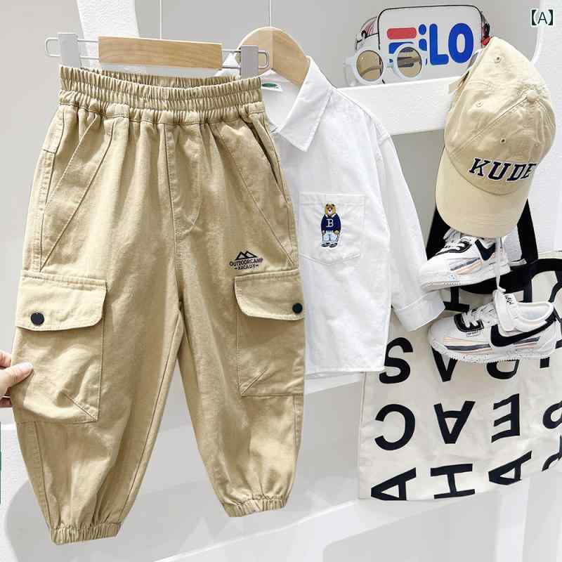 子供用 オーバー オール カジュアル パンツ ボーイズ カジュアル パンツ 2024秋冬 M サイズと L サイズ..