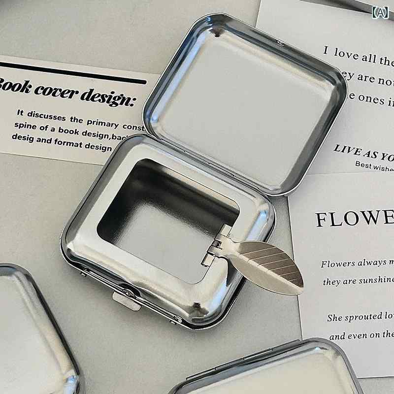 ポケット 灰皿 ミニ ミニ メタル 灰皿 ポータブル ポケット レディース ステンレス スチール 車載用 カバー 付き 防風 彼氏への ギフト