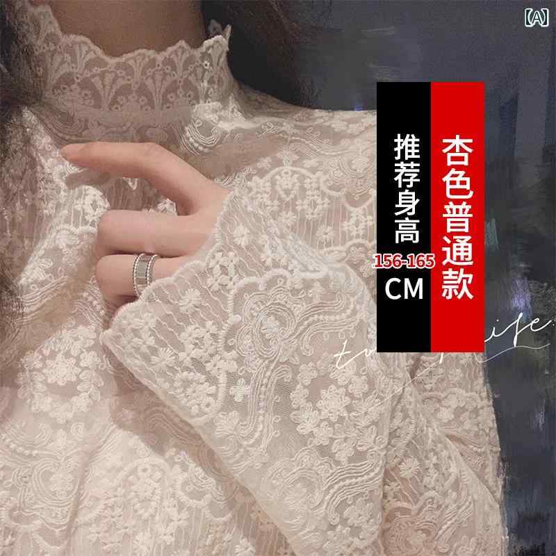 レイヤリング シャツ レディース 春秋 レディース 長袖の 白い レースの 底 シャツ 重ね 着 して 中に ..