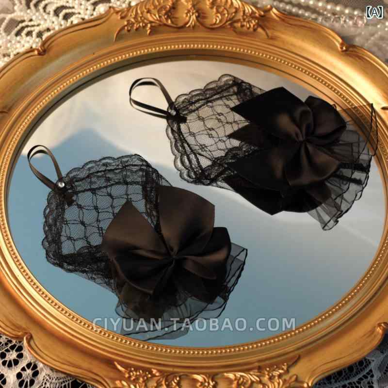 レース手袋 レディース ロリータ レース ボウ グローブ フック ノット メッシュスリーブ ダンス パーテ..