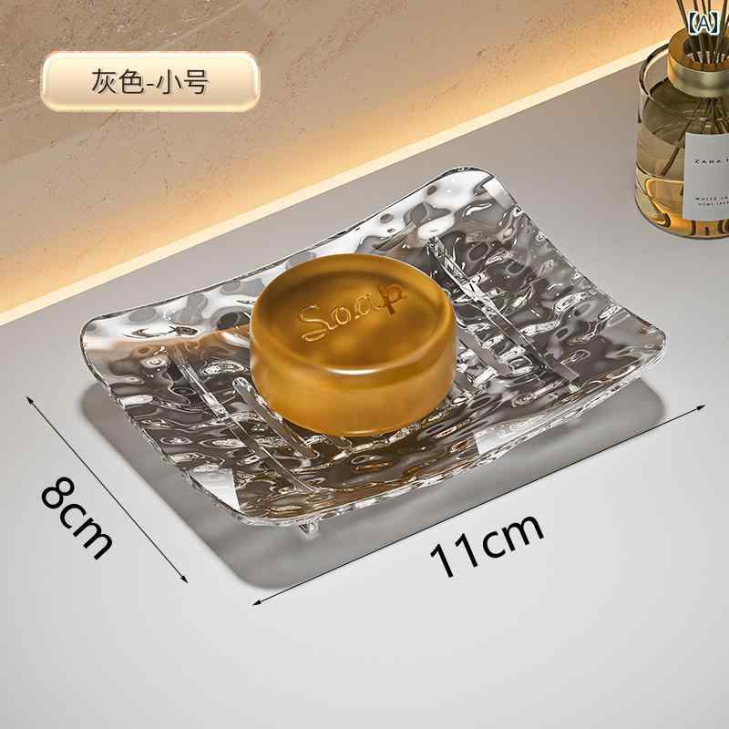 石鹸ラック 2024年新 登場の 高級 バス ルーム カウンター トップ ソープホルダー。 洗顔 石鹸を 排水 する 盛り上がった ブラケット 付き。(3)