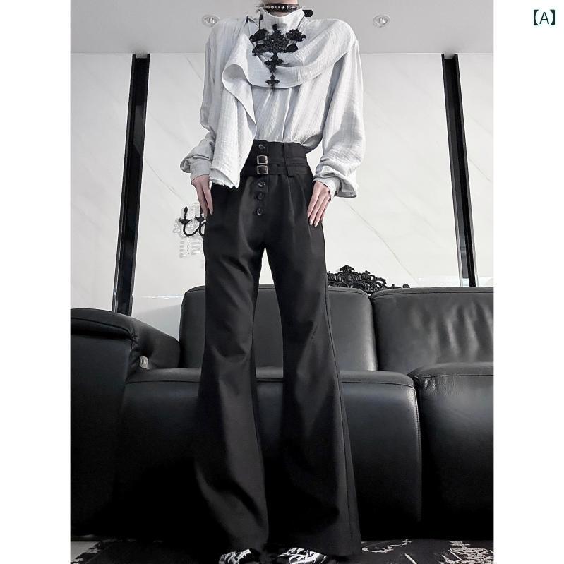 ハイウエスト ジーンズ レディース Aont ハイウエスト フレアパンツ 春夏 ユニセックス ライダー パン..