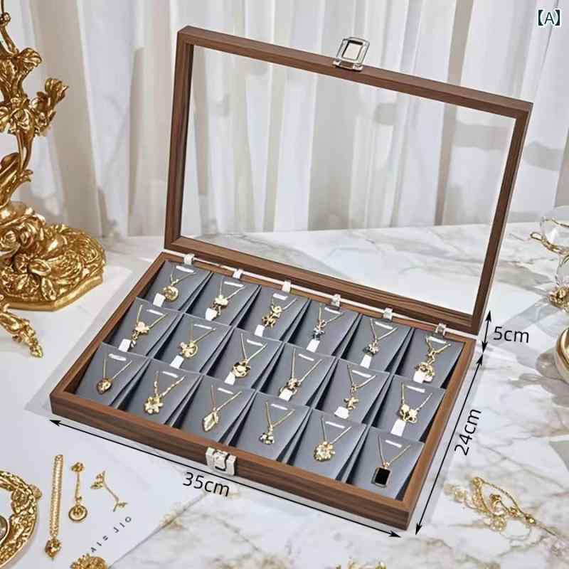 ジュエリーボックス 収納ボックス ネックレス ペンダント ジュエリーボックス ウォールナット ウッド ..