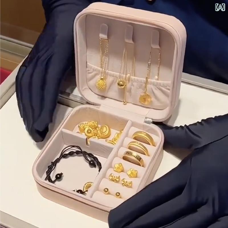 ジュエリーボックス 収納ボックス ゴールド 収納 ボックス ポータブル ジュエリー オーガナイザー 高級..