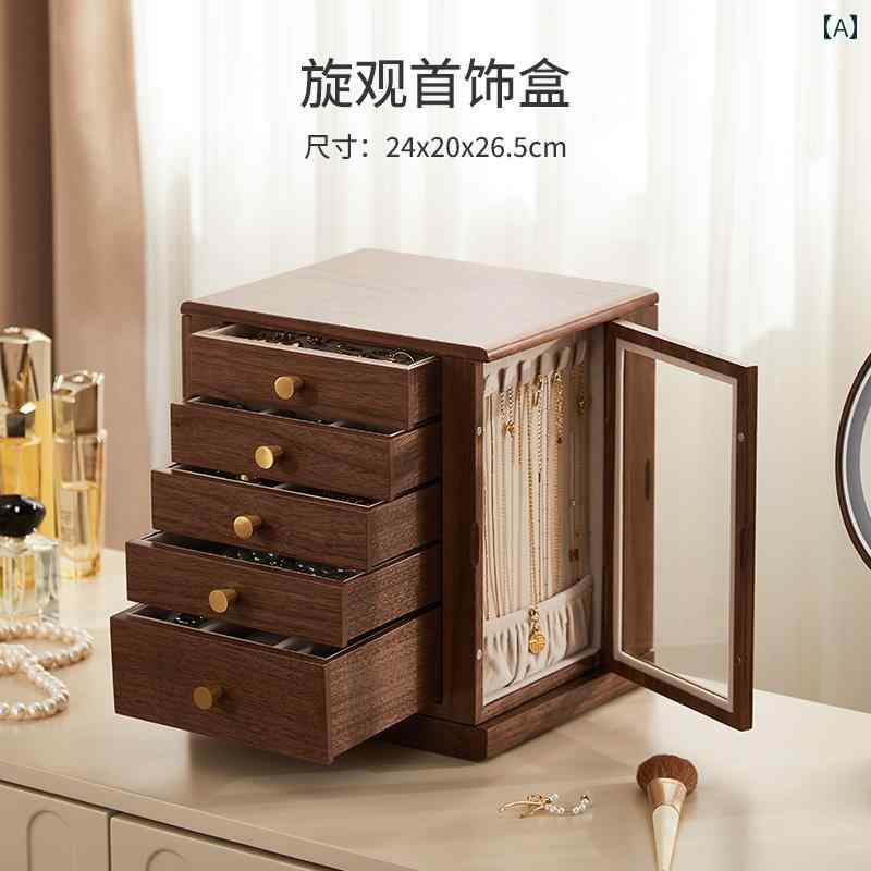 ジュエリーボックス 収納ボックス リング ネックレス その他の ジュエリーを 回転 させて 収納 できる ..