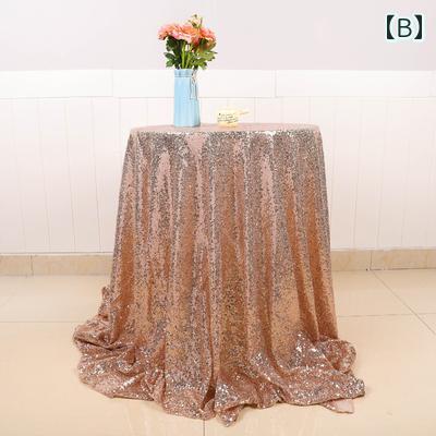 テーブルクロス ウェディング スパンコールの テーブル クロス 誕生日 パーティーの デザート ウェルカム デコレーションの 生地 2