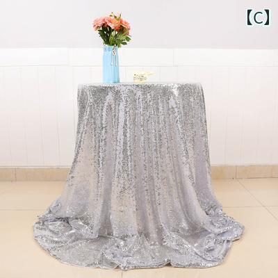 テーブルクロス ウェディング スパンコールの テーブル クロス 誕生日 パーティーの デザート ウェルカム デコレーションの 生地 3