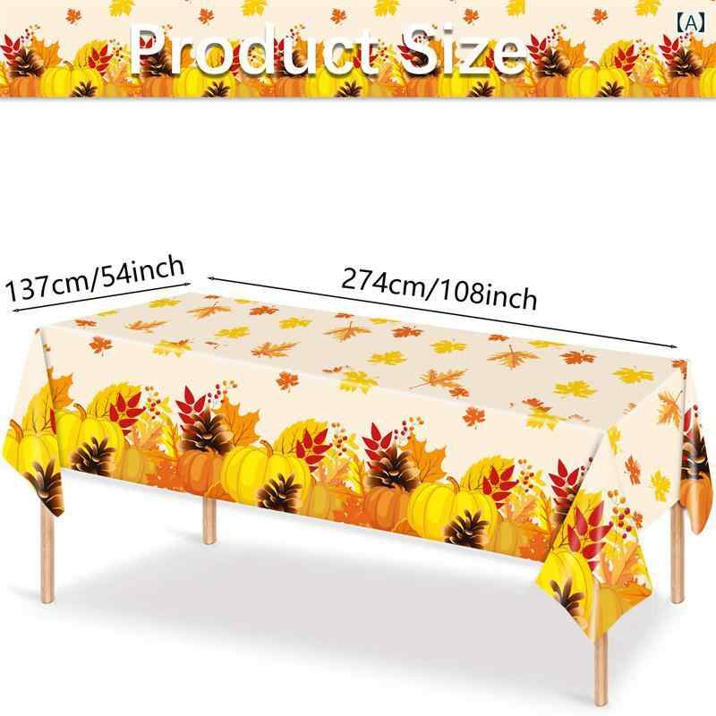 テーブルクロス 感謝 祭を テーマに した 七面鳥の パーティーデコレーション メープル パンプキン テ..