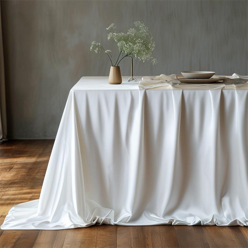 テーブルクロス 高級 ベルベットの 無地の 白い テーブル クロス 会議用 長方形の デザート ウェディン..