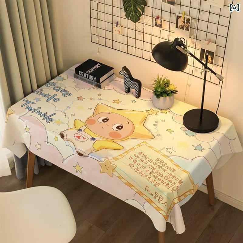 テーブルクロス かわいい 星の キャラクター テーブル クロス 寮 寝室 デスク コーヒー ドレッシング ..