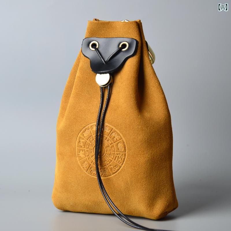 ワインバッグ ワイントートバッグ 漢服 アクセサリー 牛革 巾着袋 仏具 数珠 袋 革 ブレスレット 収納..