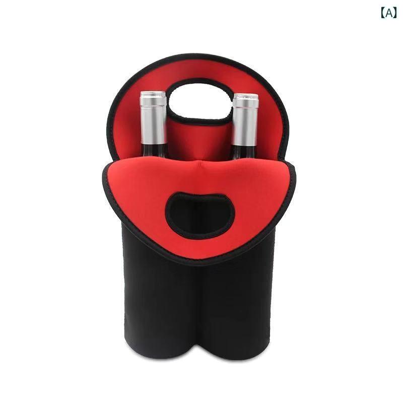 ワインバッグ ワイントートバッグ スポット ダイビング 素材 赤 ワイン バッグ 2個 シャンパン 保護 ス..