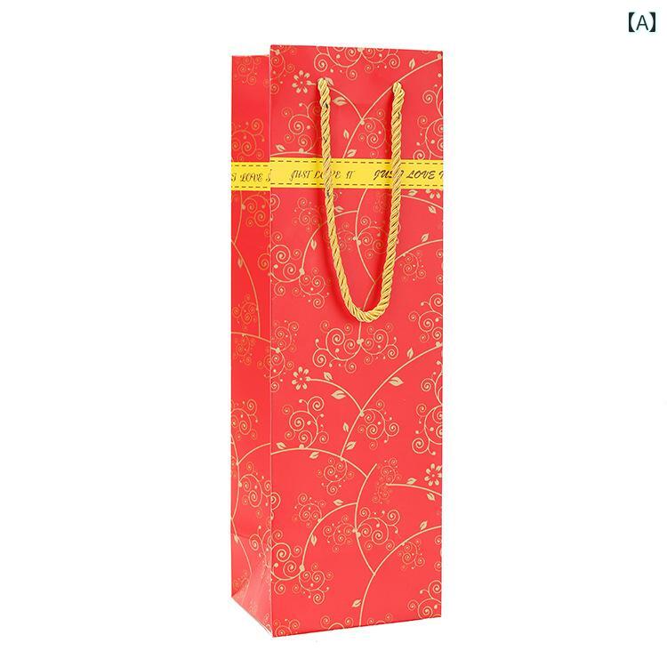 ワインバッグ ワイントートバッグ タバコ ギフト バッグ 赤 ワイン 紙袋 バッグ中くらいの 長さの トー..