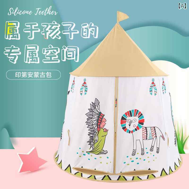 子供用テント 子供用 屋内 テント おもちゃのお 城 プレイハウス インディアン ハウス 女の子 赤ちゃん 男の子への 誕生日 プレゼント。