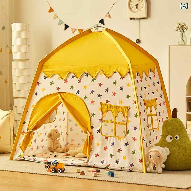 子供用テント 子供用 屋内 プレイハウス テント プリンセス ガール ボーイの 小さい 家 おもちゃの 城 家庭用の 独立 した ベッド デバイス 赤ちゃん