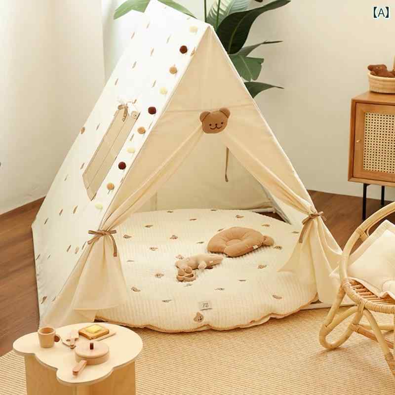子供用テント 韓国 インスタ 映え する 子供用 クマの テント 屋内 ベビー プレイハウス プリンセス 城 両 開きの おもちゃの 写真 小道具