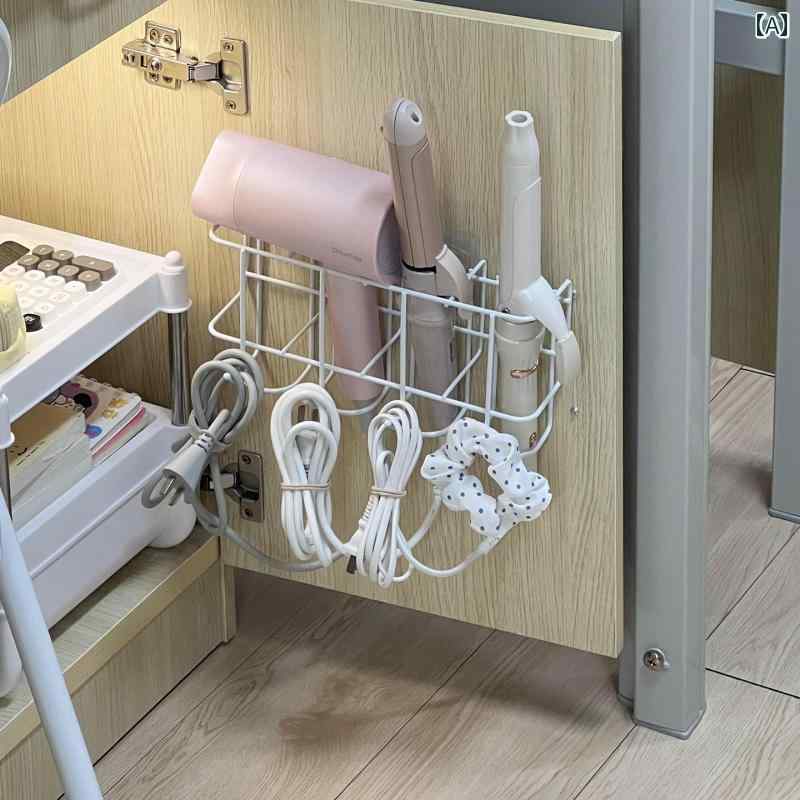 i ヘアドライヤーホルダー 壁掛け 式 ヘア アイロン 収納 ラック 寮の パソコン デスク下の ドライヤー..