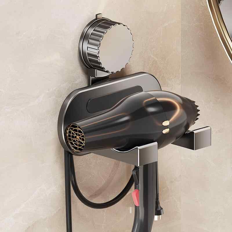 i ヘアドライヤーホルダー 吸盤 付き 大型 ヘア ドライヤー ホルダー 収納 ラック スタンド ドリル 不要