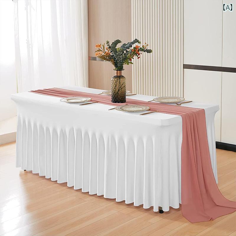 テーブルクロス 結婚式や パーティー用の 伸縮性の ある テーブル カバー 6フィートの サンドレス 長方..