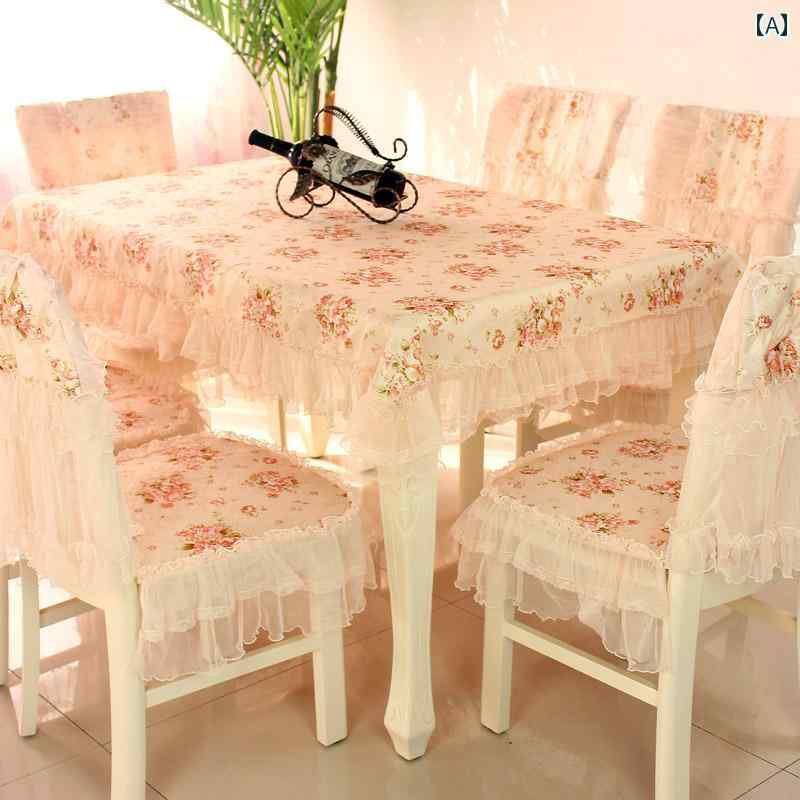 テーブルクロス コーヒー テーブル クロス 長方形 ダイニング チェアマット 生地 セット レース 椅子 ..
