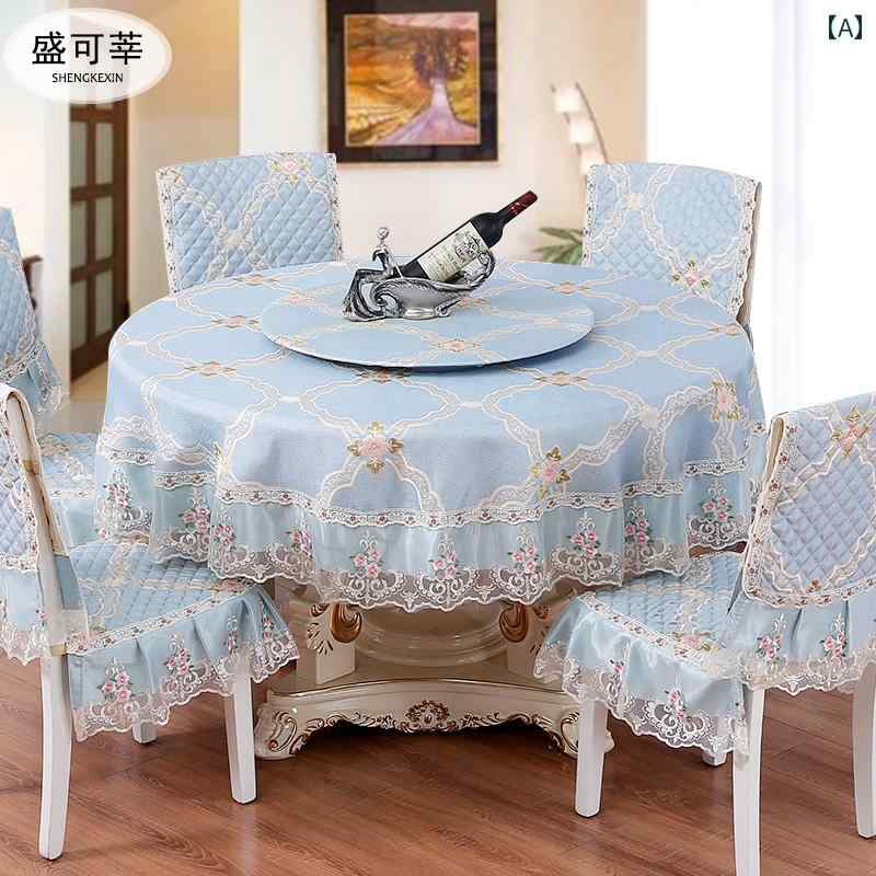 テーブルクロス 大きい 円形 テーブル ターン カバー クロス 家庭用 レース コットンリネン 田園 風の ..